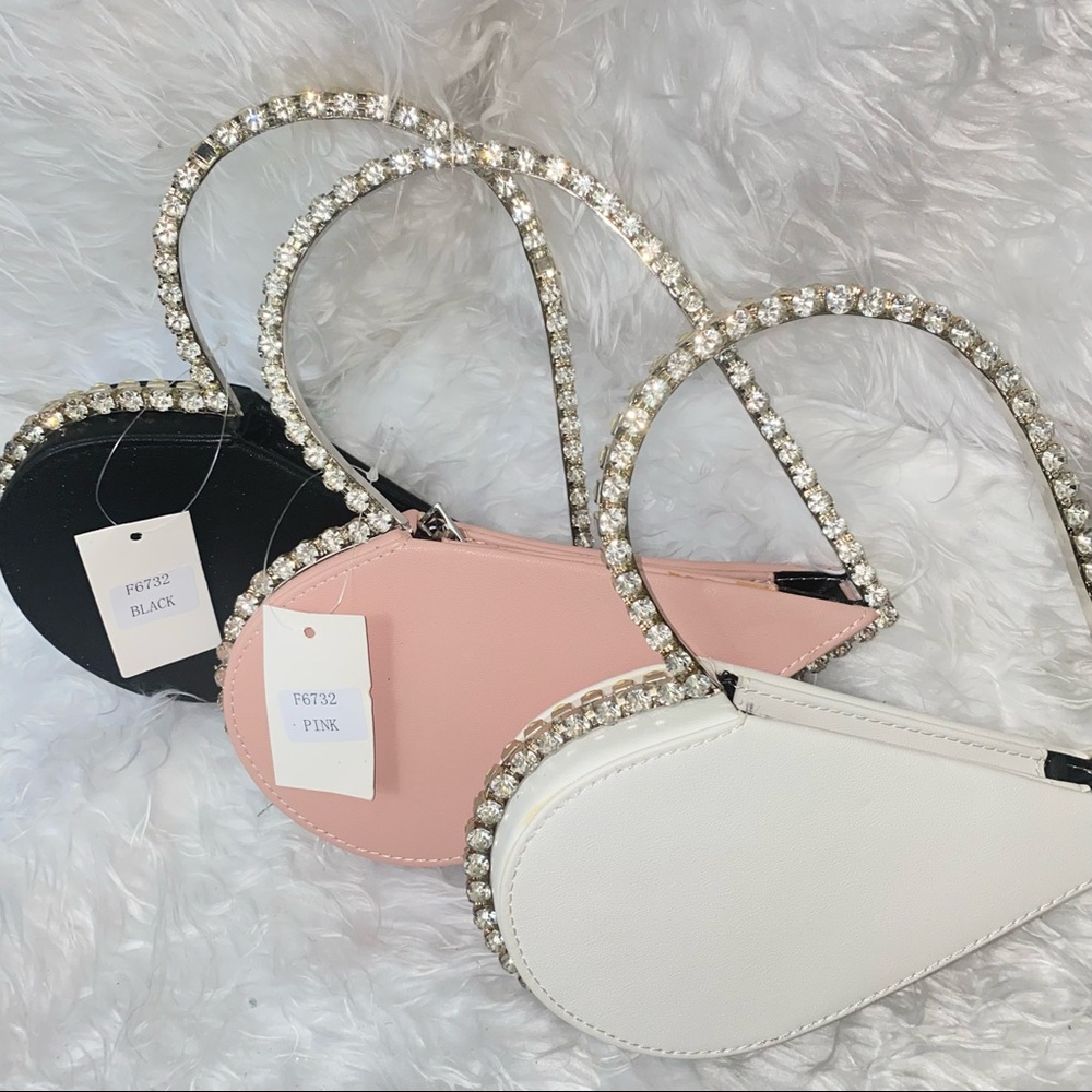 Mini Heart Crystal Rim Bag